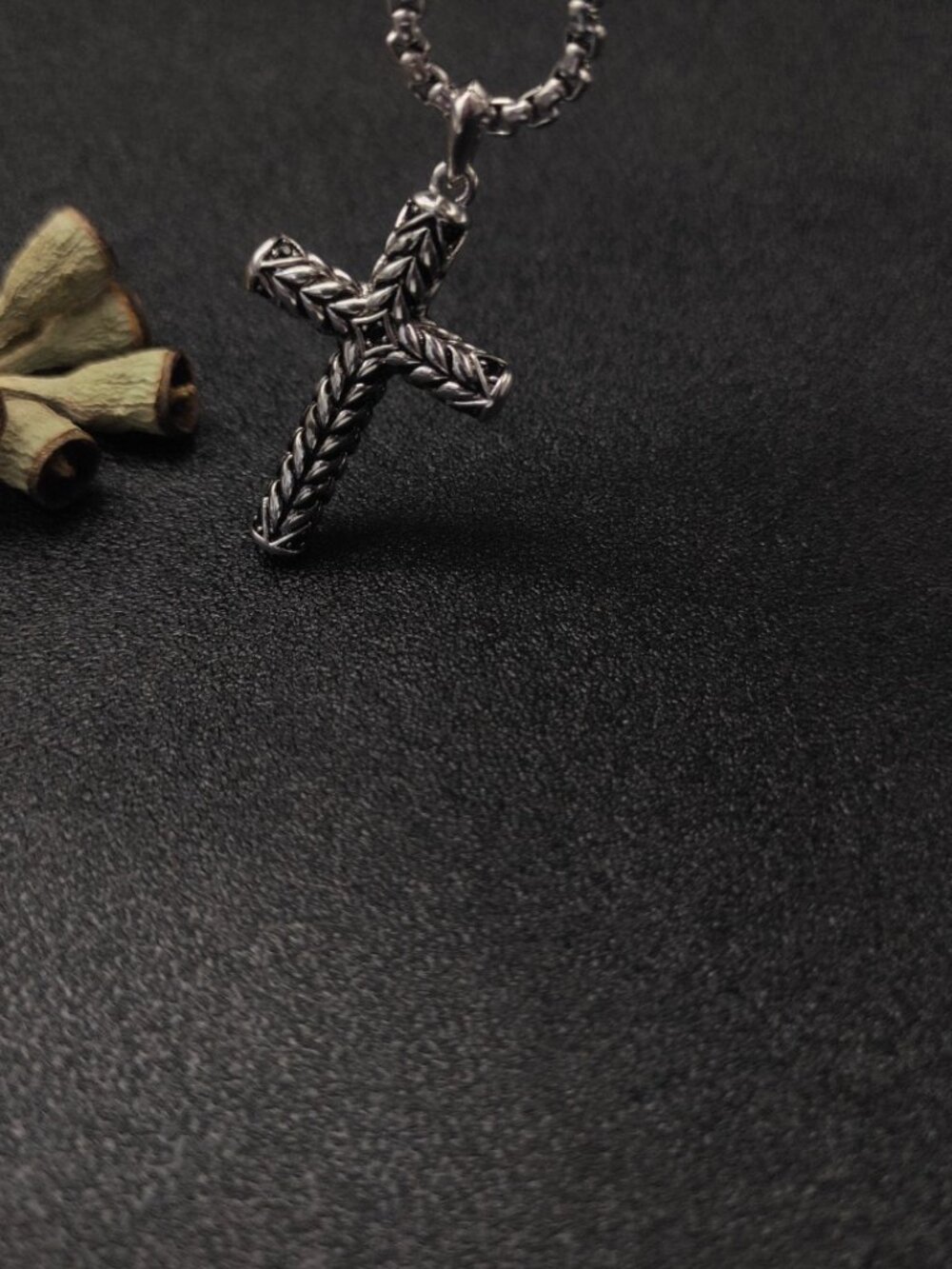 David Yurman Chevron Cross Black Diamond Necklace - Picture 6 of 9